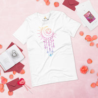 DnD & RPG Games T-Shirt - Gaming Gift Ideas for Her, Typical Gamers & Game Lovers - Artistic D&D Dice & Moon Vaporwave Aesthetic Shirt - White