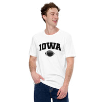 Iowa Football Fanatic Vintage Graphic T-Shirt - Gift Ideas for Iowa Football Fans - Retro Style Game Day Shirt - White