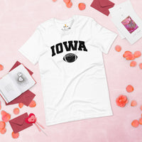 Iowa Football Fanatic Vintage Graphic T-Shirt - Gift Ideas for Iowa Football Fans - Retro Style Game Day Shirt - White