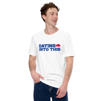 Buffalo Football Fanatic Vintage Graphic T-Shirt: Ideal Gifts for Football Fans - Funny Game Day Shirt - Dating Into This Shirt - White