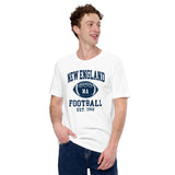 New England Est.1960 T-Shirt - Football Fanatic Vintage Graphic Shirt: Ideal Gifts for Football Fans - Game Day Shirt - White