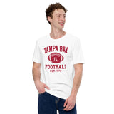 Tampa Bay Est.1976 T-Shirt - Football Fanatic Vintage Graphic Shirt: Retro Style, Ideal Gifts for Football Fans - Game Day Shirt - White