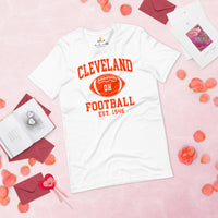 Cleveland Est.1946 T-Shirt - Football Fanatic Vintage Graphic Shirt: Retro Style, Ideal Gifts for Football Fans - Game Day Shirt - White