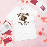 Cleveland Est.1946 T-Shirt - Football Fanatic Vintage Graphic Shirt: Ideal Gifts for Football Fans - Game Day Shirt - White