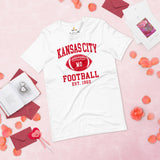 Kansas City Est.1960 T-Shirt - Football Fanatic Vintage Graphic Shirt: Retro Style, Ideal Gifts for Football Fans - Game Day Shirt - White