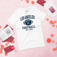 Los Angeles Est.1936 T-Shirt - Football Fanatic Vintage Graphic Shirt: Ideal Gifts for Football Fans - Game Day Shirt - White