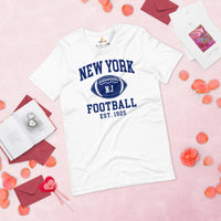 New York Est.1925 T-Shirt - Football Fanatic Vintage Graphic Shirt: Ideal Gifts for Football Fans - Retro Game Day Tee - White