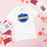 Los Angeles Skyline Football Fanatic Vintage Graphic T-Shirt: Gift Ideas for Him & Her, Football Fans - Retro Style Game Day Tee - White
