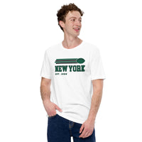 New York Est.1959 Football Fanatic Vintage Graphic Shirt: Gifts for Him & Her, Football Fans - Retro Game Day Shirt - White