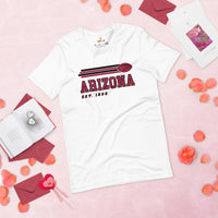 Arizona Est.1898 Football Fanatic Vintage Graphic Shirt: Ideal Gifts for Him & Her, Football Fans - Game Day Shirt - White