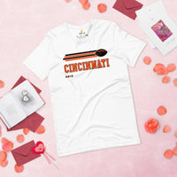 Cincinnati, Ohio Football Fanatic Vintage Graphic Shirt: Ideal Gifts for Him & Her, Football Fans - Game Day Shirt - White