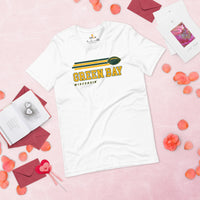 Green Bay, Wisconsin Football Fanatic Vintage Graphic Shirt: Ideal Gifts for Him & Her, Football Fans - Game Day Shirt - White