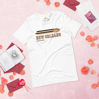 New Orleans, Louisiana Football Fanatic Vintage Graphic Shirt: Gifts for Him & Her, Football Fans - Game Day Shirt - White