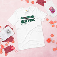 New York Est.1959 Football Fanatic Vintage Graphic Shirt: Gifts for Him & Her, Football Fans - Retro Game Day Shirt - White