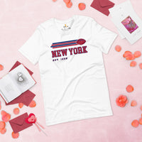 New York Est.1925 Football Fanatic Vintage Graphic Shirt: Gifts for Him & Her, Football Fans - Retro Game Day Shirt - White