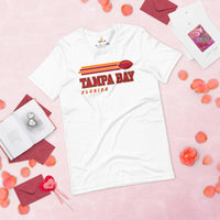 Tampa Bay, Florida Football Fanatic Vintage Graphic Shirt: Ideal Gifts for Him & Her, Football Fans - Retro Style Game Day Shirt - White