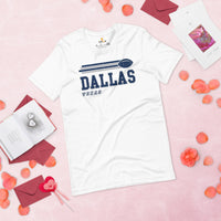 Dallas, Texas Football Fanatic Vintage Graphic Shirt: Gift Ideas for Him & Her, Football Fans - Retro Style Game Day Shirt - White