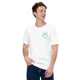 Happy Smiley Face Emoji T-Shirt - Jacksonville Football Fanatic Vintage Graphic Shirt: Gift for Him & Her, Football Fans - Game Day Tee - White, Front