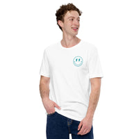 Happy Smiley Face Emoji T-Shirt - Miami Football Fanatic Vintage Graphic Shirt: Gift for Him & Her, Football Fans - Game Day Shirt - White, Front