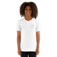 Happy Smiley Face Emoji T-Shirt - Las Vegas Football Fanatic Vintage Graphic Shirt: Gift for Him & Her, Football Fans - Game Day Tee - White, Women, Front