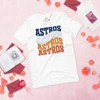 Vintage Baseball T-Shirt - Gift Ideas for Him & Her, Baseball Lovers & Enthusiasts - Astros Shirt - Retro Game Day Tees for Men & Women - White