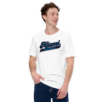 Vintage Miami Baseball Fanatic Shirt: Ideal Gifts for Him & Her, Baseball Lovers & Enthusiasts - Retro Style Game Day Shirt - White
