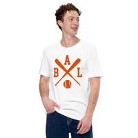 Vintage Baltimore Baseball Emblem Fanatic T-Shirt: Ideal Gifts for Him & Her, Baseball Lovers & Enthusiasts - Retro Game Day Shirt - White