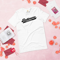 Vintage Baltimore Baseball Fanatic Shirt: Gift Ideas for Him & Her, Baseball Lovers & Enthusiasts - Game Day Tees for Men & Women - White