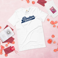 Vintage Boston Baseball Fanatic Shirt: Gift Ideas for Him & Her, Baseball Lovers & Enthusiasts - Game Day Tees for Men & Women - White