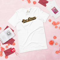 Vintage San Diego Baseball Fanatic Shirt: Gift Ideas for Him & Her, Baseball Lovers & Enthusiasts - Retro Style Game Day Shirt - White
