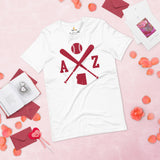 Vintage Arizona Baseball Emblem Fanatic T-Shirt: Ideal Gifts for Him & Her, Baseball Lovers & Enthusiasts - Retro Style Game Day Shirt - White