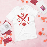 Vintage Chicago Baseball Emblem Fanatic T-Shirt: Ideal Gifts for Him & Her, Baseball Lovers & Enthusiasts - Retro Game Day Shirt - White