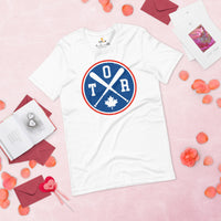 Vintage Toronto Baseball Emblem Fanatic T-Shirt: Gift Ideas for Him & Her, Baseball Lovers & Enthusiasts - Retro Style Game Day Shirt - White