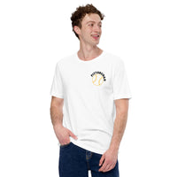 Retro Pittsburgh Baseball Emblem Fanatic T-Shirt: Gift Ideas for Him & Her, Baseball Enthusiasts & Lovers - Game Day Tee - White, Front