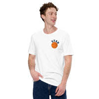 Bday & Christmas Gift Ideas for Basketball Lovers, Coach & Players - Senior Night, Game Outfit & Attire - Utah B-ball Fanatic T-Shirt - White, Front
