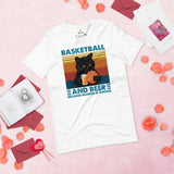 Christmas Gift Ideas for Basketball Lover, Coach & Player, Cat Lovers - Game Outfit - Basketball & Beer Because Murder Is Wrong T-Shirt - White