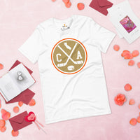 Hockey Game Outfit & Attire - Bday & Christmas Gift Ideas for Hockey Players & Goalies - Vintage Anaheim Hockey Emblem Fanatic T-Shirt - White
