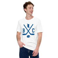 Hockey Game Outfit & Attire - Bday & Christmas Gift Ideas for Hockey Players & Goalies - Retro Vancouver Hockey Emblem Fanatic T-Shirt - White