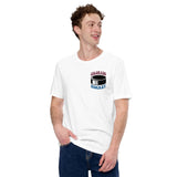 Hockey Game Outfit - Bday & Christmas Gift Ideas for Hockey Players - Retro Colorado Hockey Emblem Fanatic T-Shirt - White, Front
