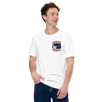Hockey Game Outfit - Bday & Christmas Gift Ideas for Hockey Players - Retro Winnipeg Hockey Emblem Fanatic T-Shirt - White, Front