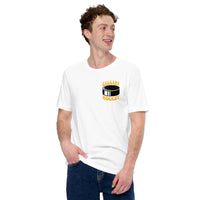 Calgary T-Shirt - Hockey Tee - Ice Hockey Shirt - Game Day Shirt - Vintage Hockey T-Shirt - Canada Shirt - Gift for Hockey Player & Lover - White, Front