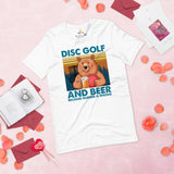Disk Golf T-Shirt - Frisbee Golf Attire - Gift Ideas for Disc Golfers, Beer Lovers - Funny Disc Golf & Beer Because Murder Is Wrong Tee - White