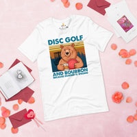 Disk Golf Shirt - Gift for Disc Golfer - Disk Golf Apparel, Disc Golf Attire - Disc Golf T-Shirt - Bourbon Because Murder Is Wrong T-Shirt - White