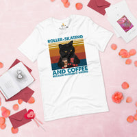Skate Streetwear Outfit, Attire - Roller Skating Shirt, Wear - Gifts for Skaters - Roller Skating & Coffee Because Murder Is Wrong Tee - White