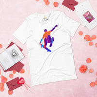 Skateboard Streetwear & Urban Outfit, Attire - Skate Shirt, Wear, Clothing - Gifts for Skateboarders - Vaporwave Skateboarding City Tee - White