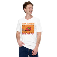 Pickleball T-Shirt - Pickle Ball Sport Outfit, Attire, Clothes, Apparel - Gifts for Pickleball Players & Lovers - Funny Dink To Win Tee - White