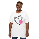 Pickleball T-Shirt - Pickle Ball Sport Outfit, Clothes, Apparel For Women & Ladies - Gifts for Pickleball Players - Love Pickleball Tee - White, Plus Size