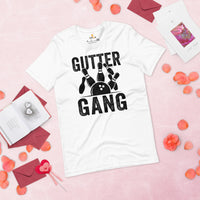 Men's & Women's Bowler T-Shirt, Outfit - Bowling Alley Themed Party Favors - Present, Gift for Bowler - Gutter Gang Tee - White