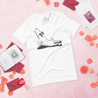 Yoga & Pilates Shirts, Wear, Clothes, Outfits, Attire & Apparel - Gifts for Yoga Lovers, Teacher, Instructor - Cute Yoga Pose Goat Tee - White