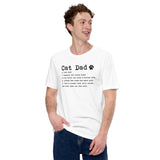Cat Clothes & Attire - Funny Cat Dad Definition T-Shirt - Father's Day Gift Ideas, Presents For Cat Lovers & Owners - White